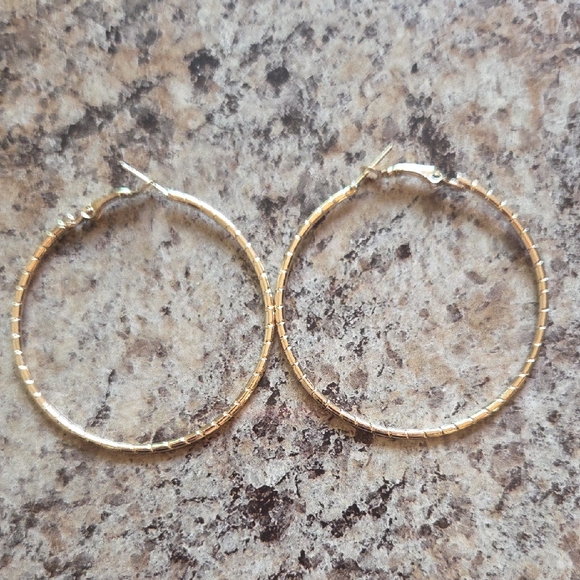 Gold Tone Hoop Earrings - Picture 1 of 5